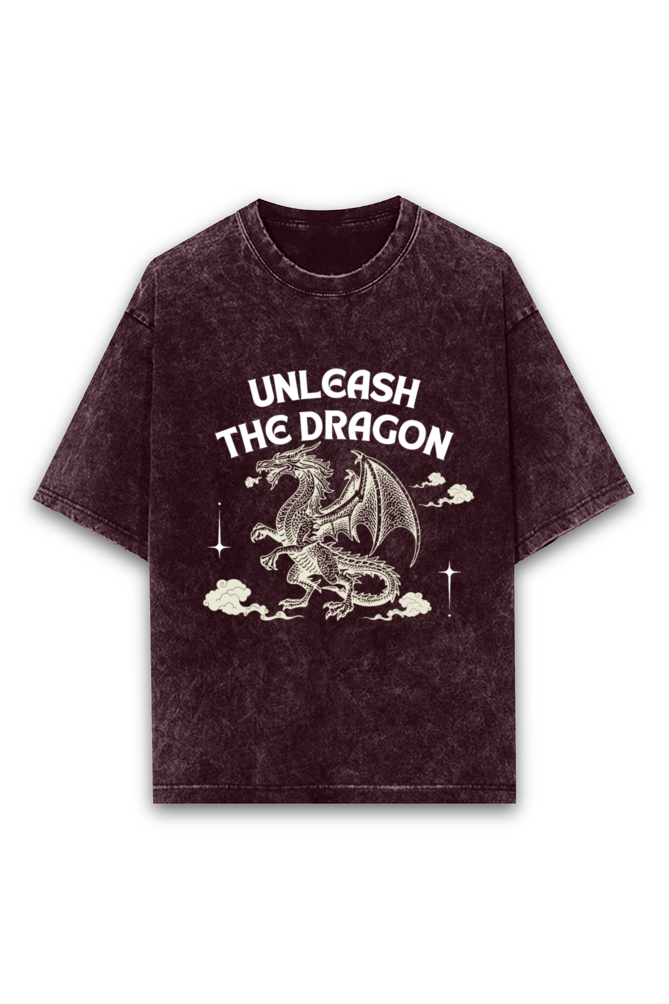 Unleash Dragon Acid Wash Oversized T-shirt